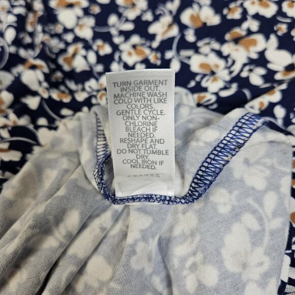 J Jill Wearever Womens Petite Small Floral Print Top Shirt 3/4 Sleeve Stretch - Picture 8 of 8